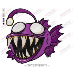 Fangtooth Fish Embroidery Design